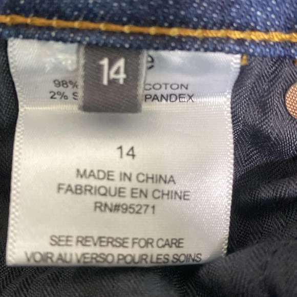 Vince Girl's Blue Medium Wash Mid Rise Straight Leg Denim Jeans Size 14 - Picture 8 of 9